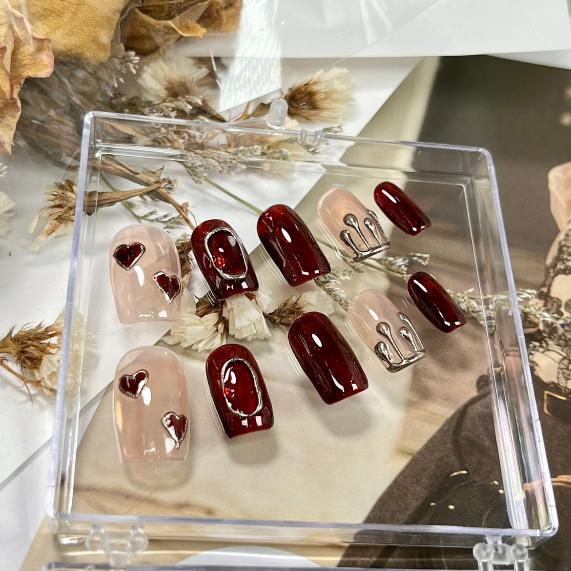 A002 - Cute And Sweet Luxury Hand-made Press On Nails - Resplendent