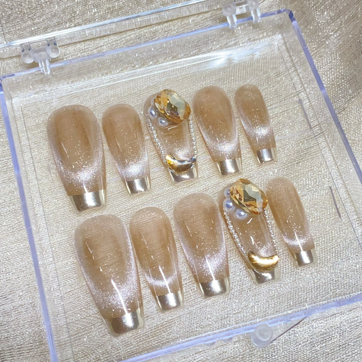 A019 - Cute And Sweet Luxury Hand-made Press On Nails - Fuchsia
