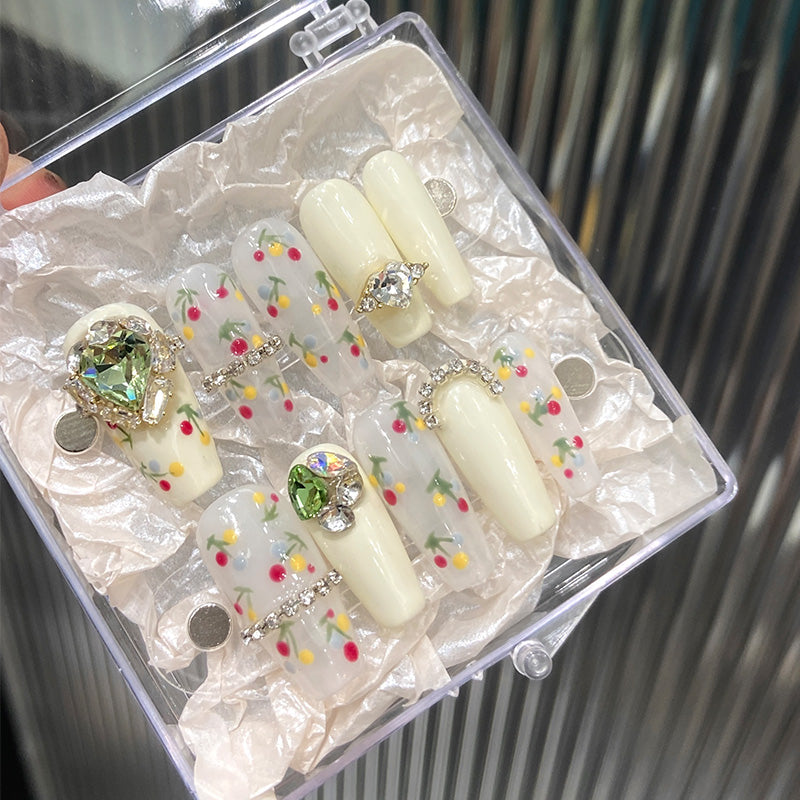 A006 - Cute And Sweet Luxury Hand-made Press On Nails - Bubblegum