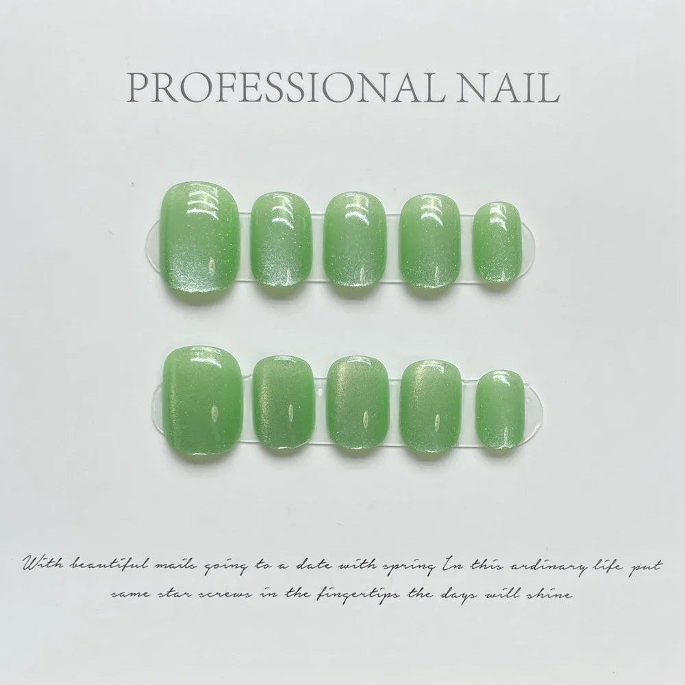A020 - Cute And Sweet Luxury Hand-made Press On Nails - Radiant