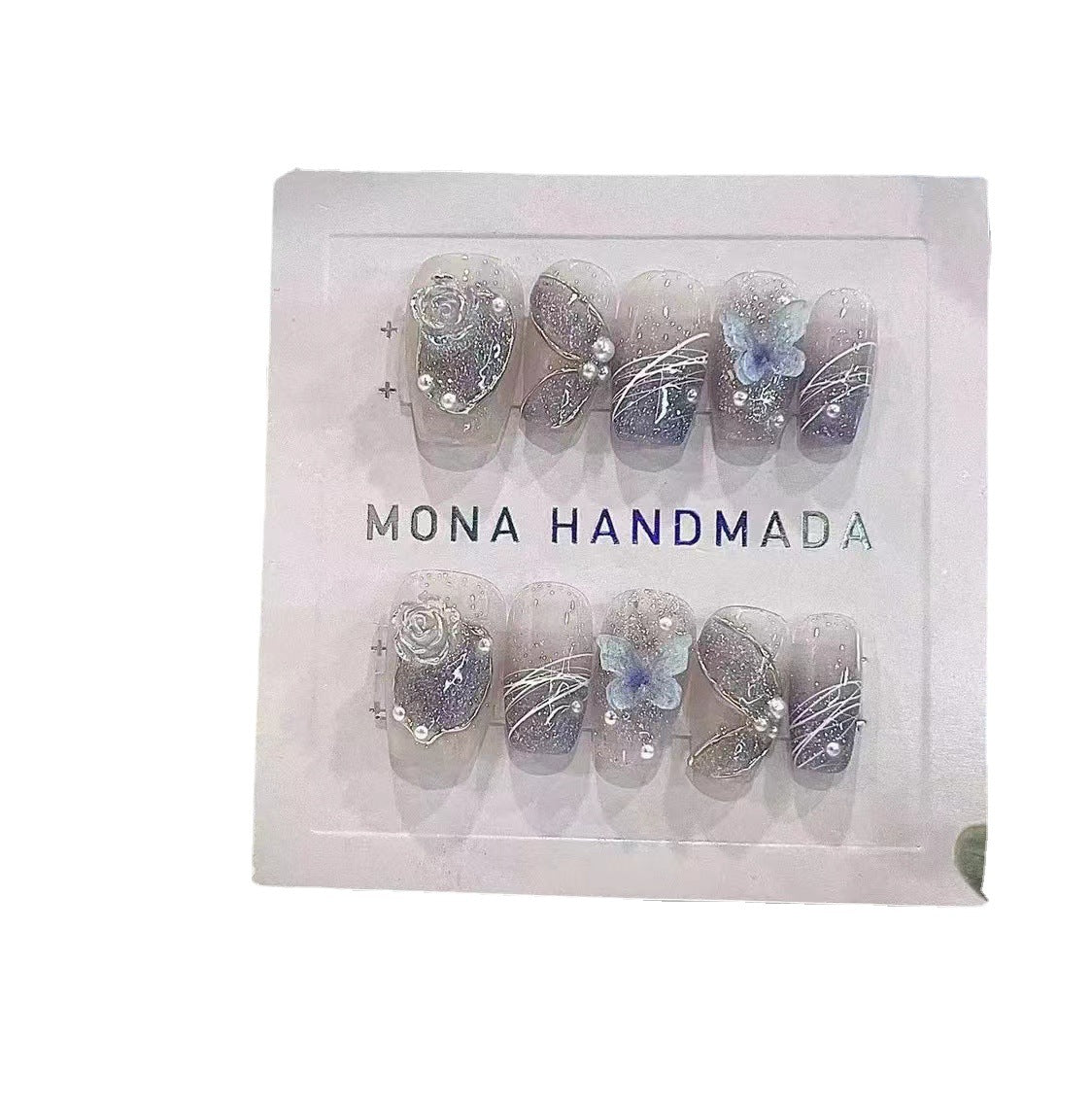 A004 - Cute And Sweet Luxury Hand-made Press On Nails - Rose Quartz