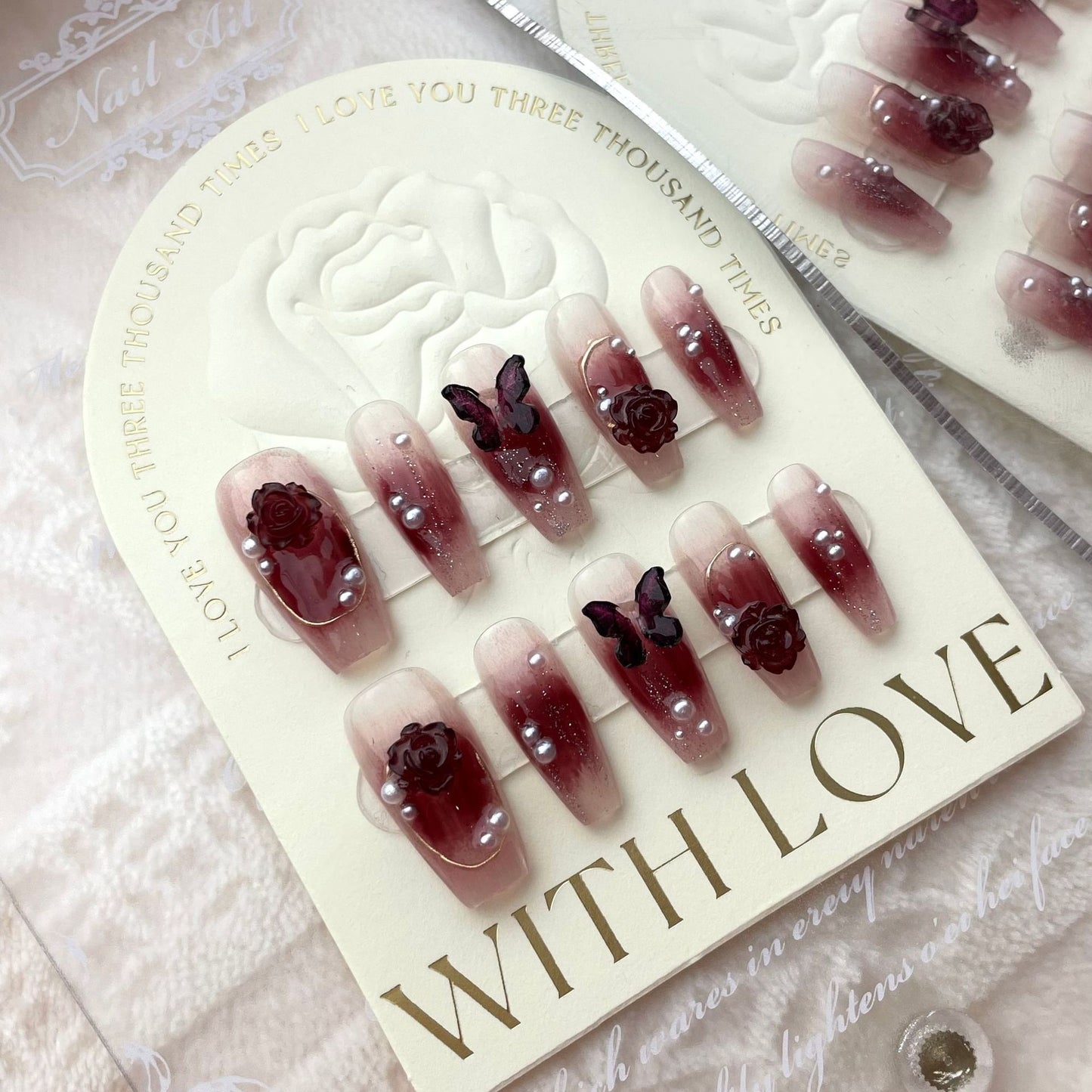 A003 - Cute And Sweet Luxury Hand-made Press On Nails - Rosy Blush