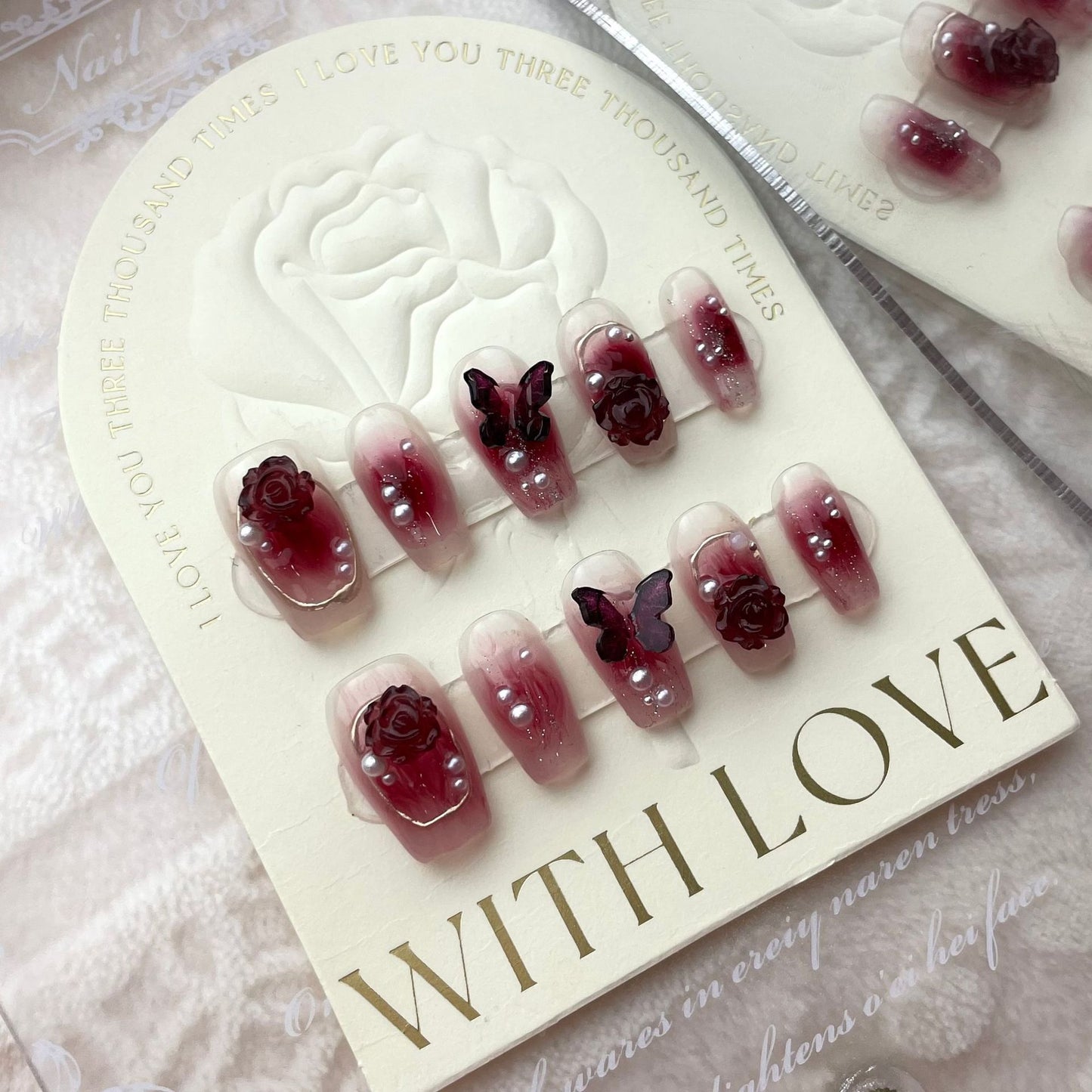 A003 - Cute And Sweet Luxury Hand-made Press On Nails - Rosy Blush