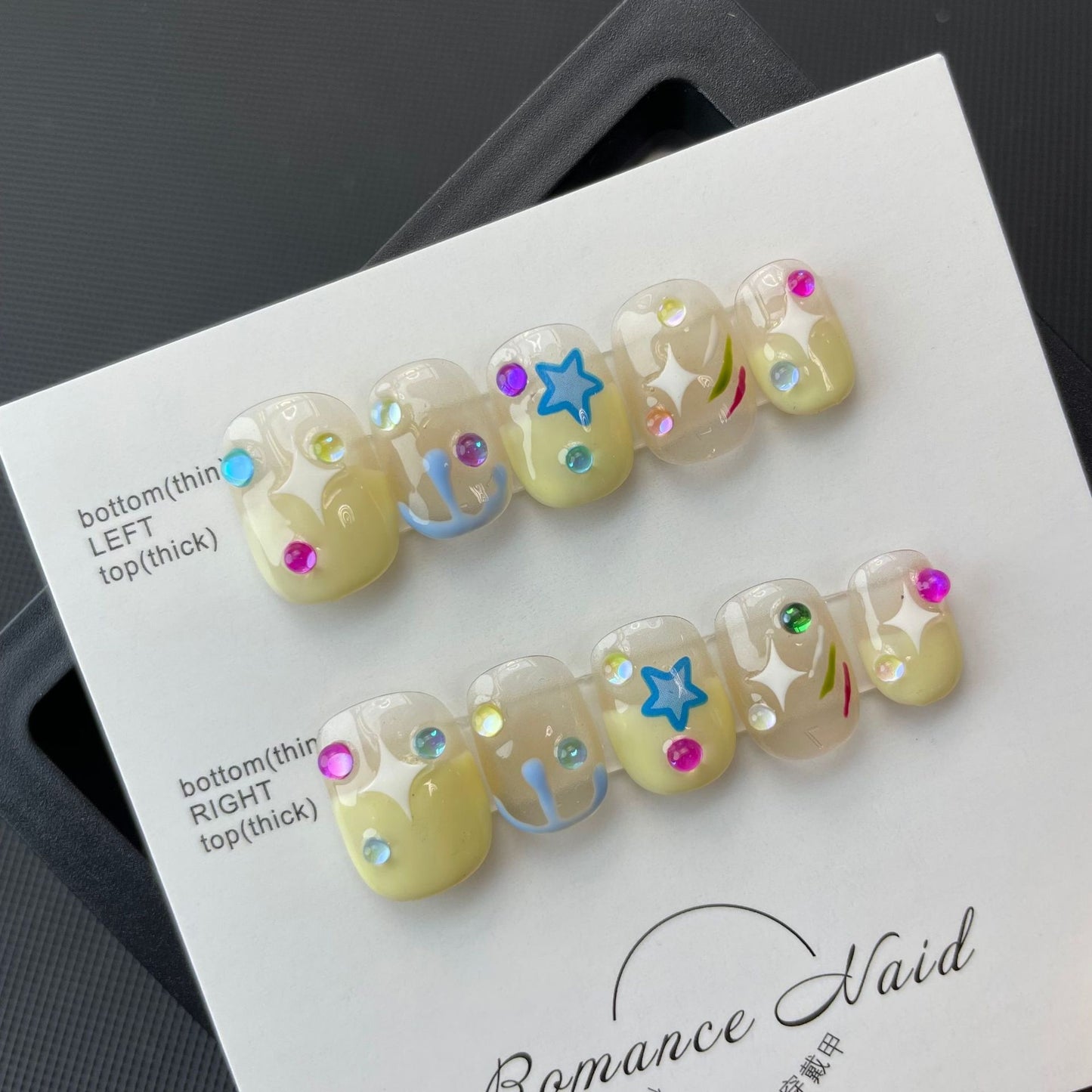 A009 - Cute And Sweet Luxury Hand-made Press On Nails - Magenta