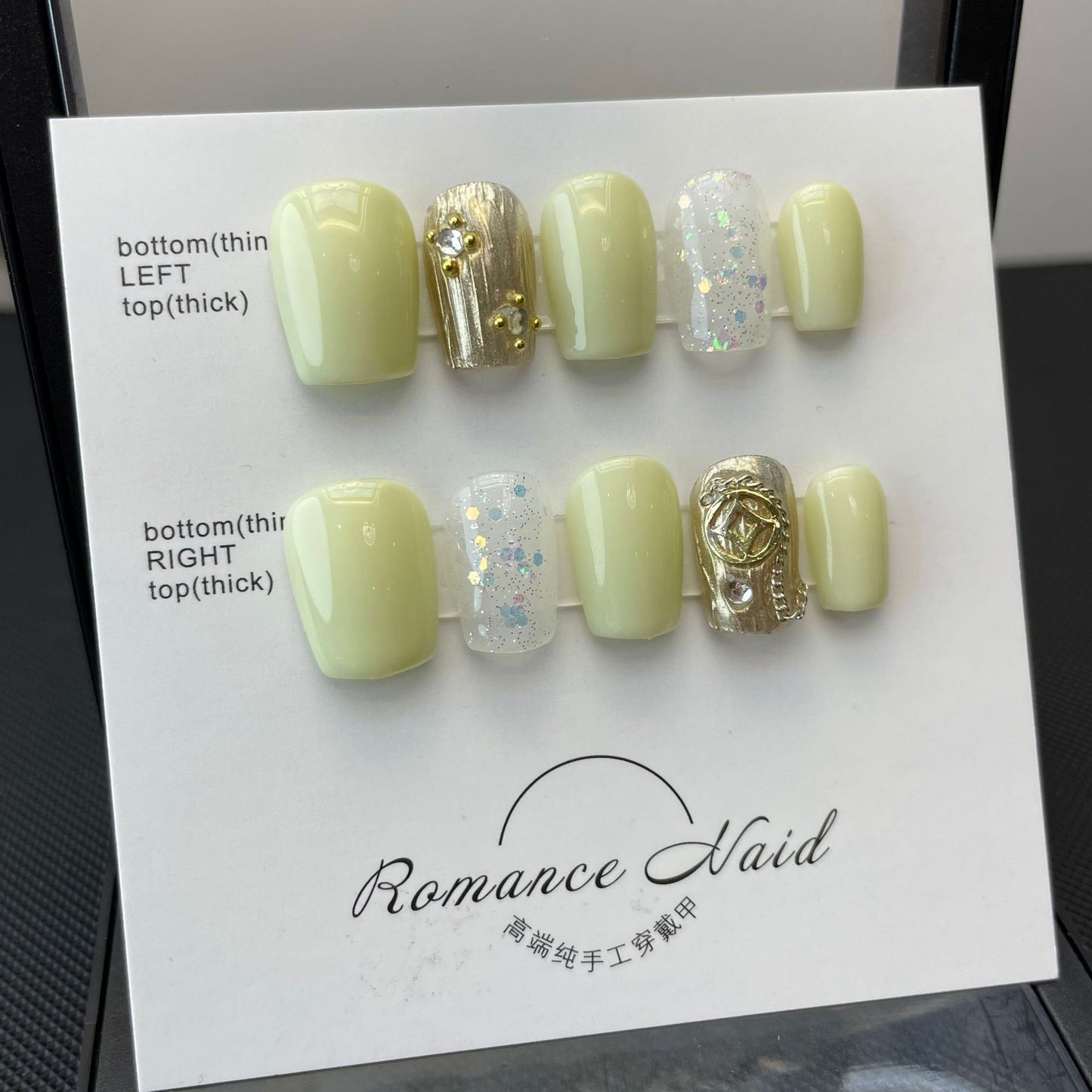 A009 - Cute And Sweet Luxury Hand-made Press On Nails - Magenta