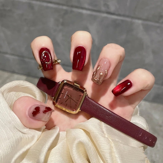 A002 - Cute And Sweet Luxury Hand-made Press On Nails - Resplendent
