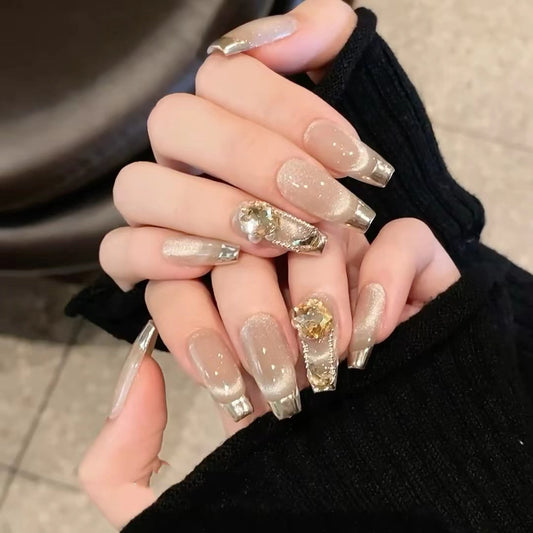 A019 - Cute And Sweet Luxury Hand-made Press On Nails - Fuchsia