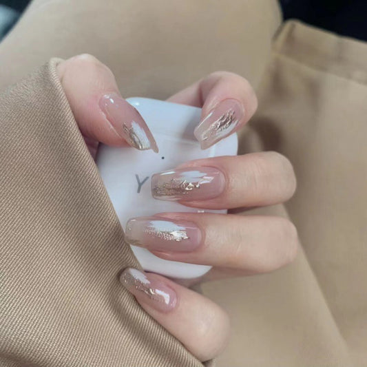 A008 - Cute And Sweet Luxury Hand-made Press On Nails - Peony Pink