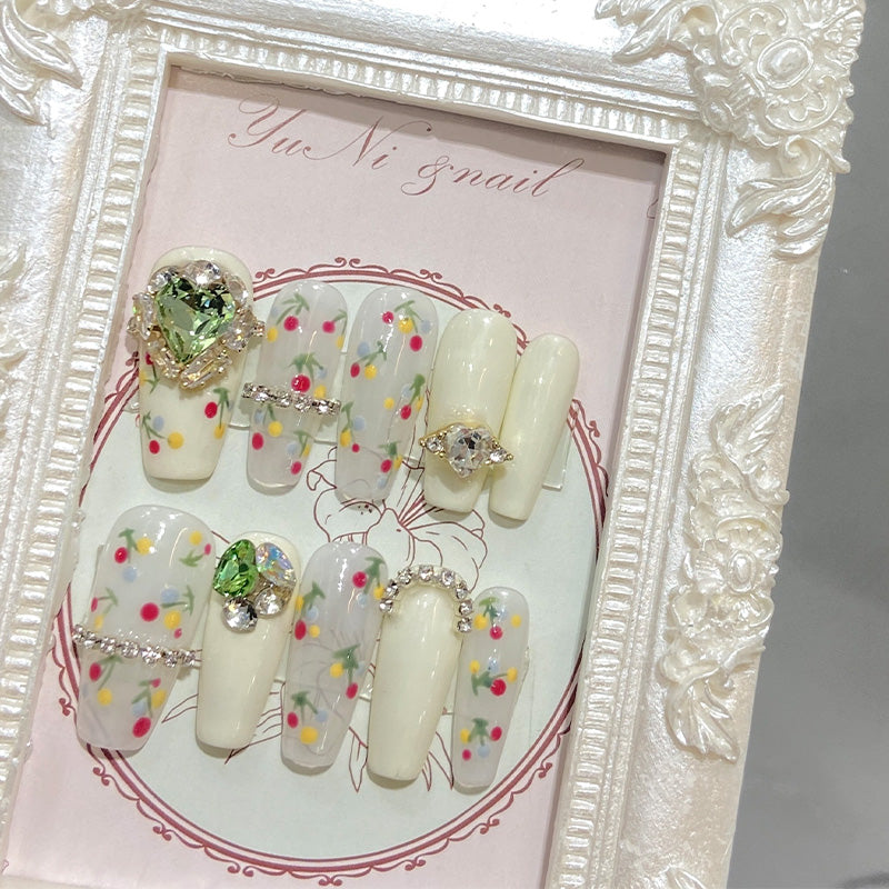 A006 - Cute And Sweet Luxury Hand-made Press On Nails - Bubblegum