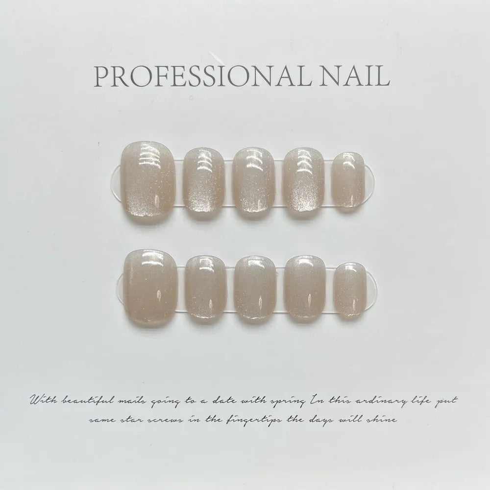 A020 - Cute And Sweet Luxury Hand-made Press On Nails - Radiant