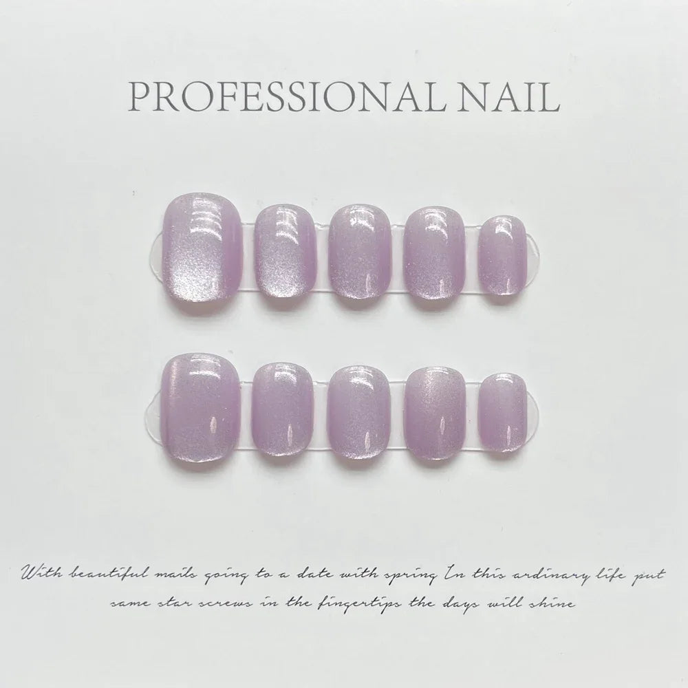 A020 - Cute And Sweet Luxury Hand-made Press On Nails - Radiant