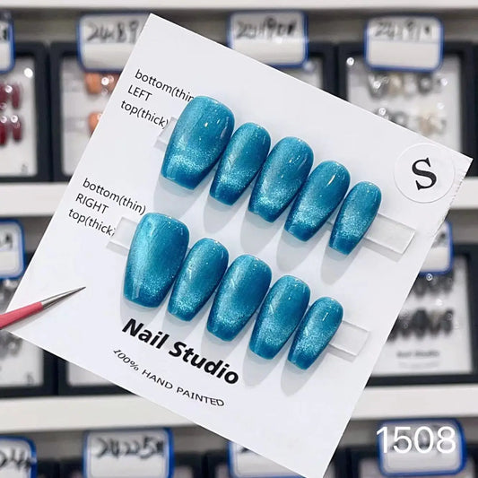 A013- Cute And Sweet Luxury Hand-made Press On Nails - Luminous
