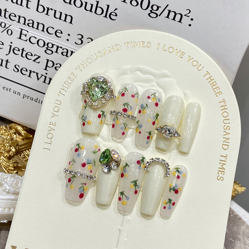 A006 - Cute And Sweet Luxury Hand-made Press On Nails - Bubblegum
